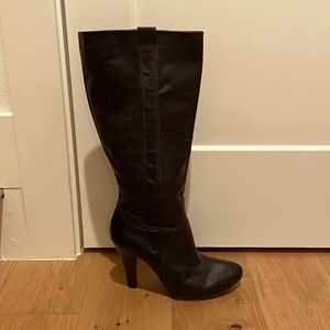 Black Leather Tall Charles David Boots Size 39